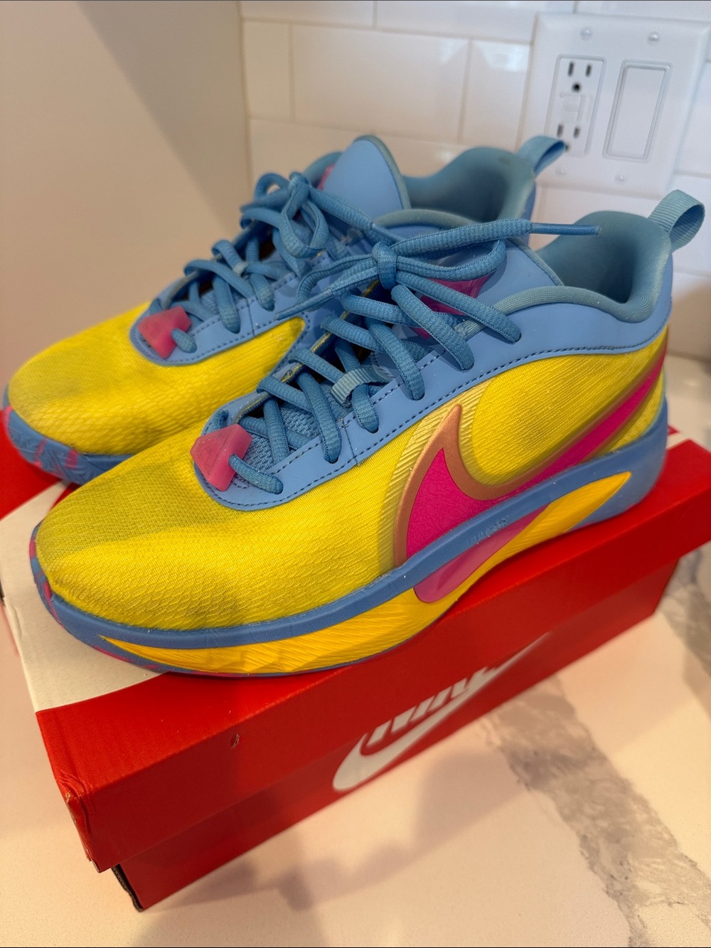 Nike Candy Funhouse Kids Yellow, Blue & Pink Giannis Freak Sneakers